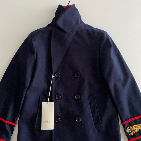 Gucci Coat Jacket Navy Blue New - Picture 12 of 13